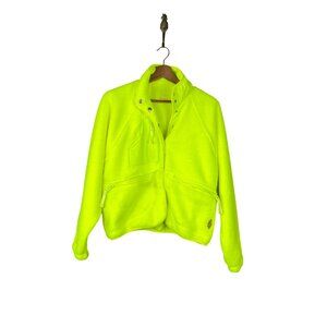 NWT Free People FP Movement Hit The Slopes Fleece Jacket Highlighter Lemon XS